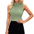 thumbnail image 1 of Women's Rib Knit Crop Top Y2K Sleeveless Tank Tops Light Green One Size, 1 of 4