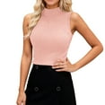 thumbnail image 1 of Women's Rib Knit Crop Top Y2K Sleeveless Tank Tops Pink One Size, 1 of 4