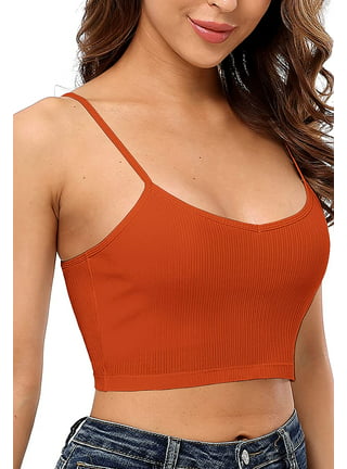 TheMogan Women's Solid Halter Ribbed Seamless Stretch Crop Cami Tank Top 