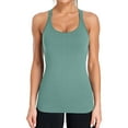 thumbnail image 1 of Women's Ribbed Camisole Workout Tank Tops with Built in Bra Basic Undershirt, 1 of 6