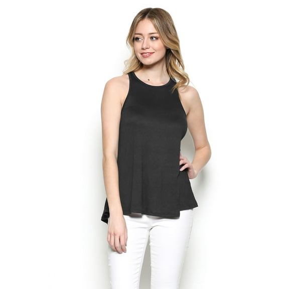 Women's Ribbed Crinkle Knit Racerback Tank Top – Flowy Casual Summer Sleeveless Basic Tee