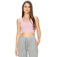 thumbnail image 1 of Women’s Ribbed Cropped Tank Top - Deep Scoop -Dusty Rose, ML, 1 of 5