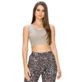 thumbnail image 1 of Women’s Ribbed Cropped Tank Top - Deep Scoop -Light Khaki, SM, 1 of 5