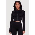 thumbnail image 1 of Women's Ribbed Cropped Zip Front Active Jacket, 1 of 4