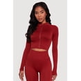 thumbnail image 1 of Women's Ribbed Cropped Zip Front Active Jacket, 1 of 4
