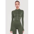 thumbnail image 1 of Women's Ribbed Cropped Zip Front Active Jacket, 1 of 4