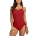thumbnail image 1 of Sociala Ribbed One Piece Swimsuit Women Tie Side High Cut Bathing Suits Tummy Control Swim Suit 2025 Ruched Monokinis, 1 of 7