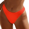 thumbnail image 1 of Women's Ribbed High Cut Mid Waist Bikini Swim Bottoms 82% Nylon + 18% Spandex, Soft & Durable, S XL Sizes, for Summer Swimming, 1 of 4