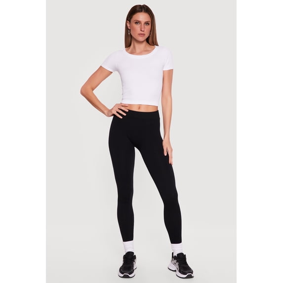 Women's Ribbed Knit Basic Leggings