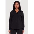 thumbnail image 1 of Women's Ribbed Knit Button Front Collared Blouse, 1 of 4