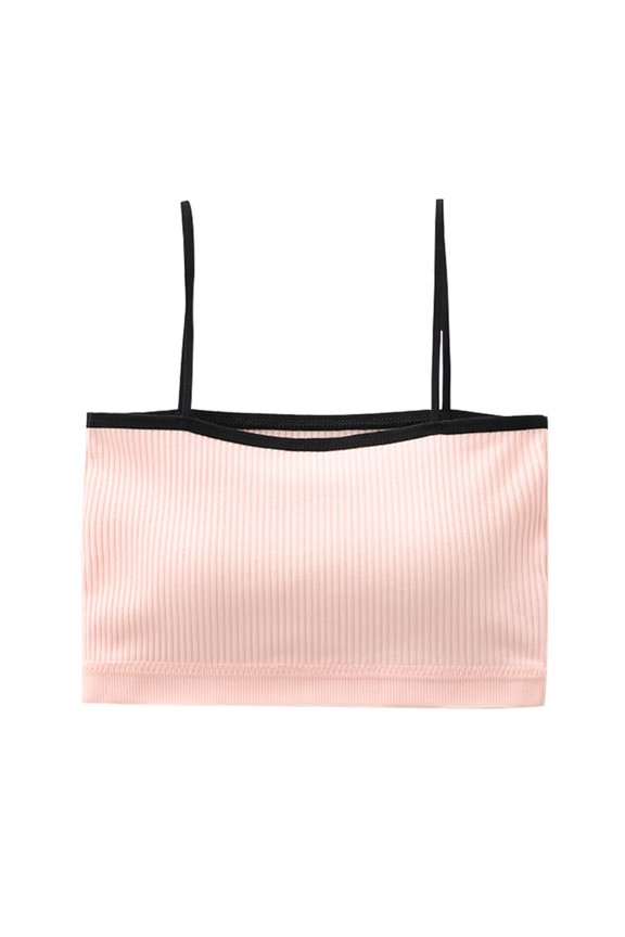 Women’s Ribbed Knit Camisole Crop Top with Adjustable Spaghetti Straps and Contrast Trim for Everyday Wear
