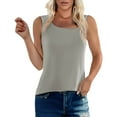 thumbnail image 1 of Women's Ribbed Knit Camisole - Seamless Sleeveless Shell Top, Stretchy Basic for Layering (M-XXL, 12 Colors) | Yubnlvae | Women's Ribbed Sleeveless Round Neck Solid Color (Grey | L), 1 of 7