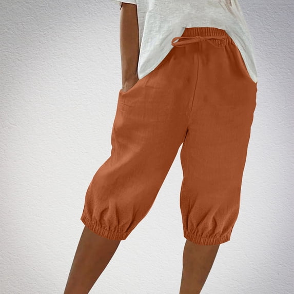 Women's Ribbed Knit Elastic Waist Casual Shorts with Pockets for Sports and Summer Wear