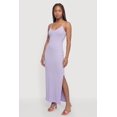 thumbnail image 1 of Women's Ribbed Knit Maxi Cami Dress with Side Slit, 1 of 3