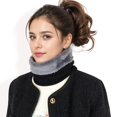 thumbnail image 1 of Women's Ribbed Knit Neck Warmer with Fleece Lining for Winter Warmth and Comfort-Black, 1 of 6