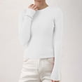 thumbnail image 1 of Women's Ribbed Knit Pullover Sweater, Slim Fit Soft Round Neck Top for Fall Winter, Comfortable Stretchy Casual Daily Wear, Versatile Layering Piece for Various Occasions White XXL, 1 of 8