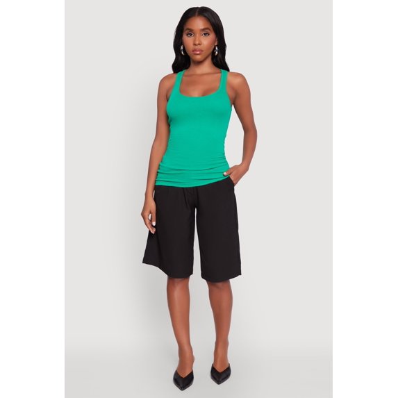 Women's Ribbed Knit Racerback Tank Top