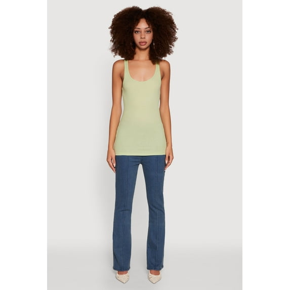 Women's Ribbed Knit Racerback Tank Top