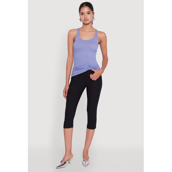 Women's Ribbed Knit Racerback Tank Top