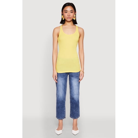 Women's Ribbed Knit Racerback Tank Top