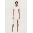 thumbnail image 1 of Women's Ribbed Knit Short Sleeve Midi Dress with Faux Buttons, 1 of 3