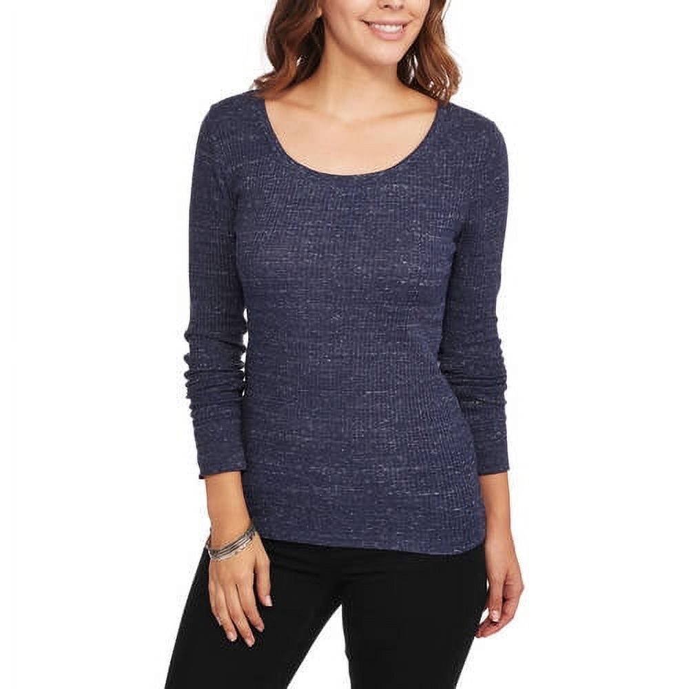 Women's Ribbed Long Sleeve Scoopneck TShirt