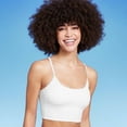 thumbnail image 1 of Wild Fable Women's Ribbed Longline Bralette Bikini Top White XS, 1 of 1