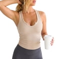 thumbnail image 1 of Women's Ribbed Racerback Tank Tops, Soft Stretchy Sleeveless Scoop Neck Notch Cropped Tops for Yoga Workout Daily Wear, 1 of 6