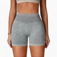 thumbnail image 1 of Women's Ribbed Seamless Biker Shorts with Stretch Fabric and Smooth Fit - Medium, Gray, 1 of 7