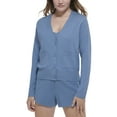 thumbnail image 1 of Women's Ribbed-Sleeve Button-Front Cardigan Stormy Blue M, 1 of 1