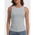 thumbnail image 1 of Women's Ribbed Sleeveless Crew Neck Summer Top Casual Basic Strap Tank Top, 1 of 4