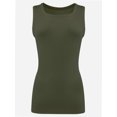thumbnail image 1 of Women's Ribbed Sleeveless Crew Neck Summer Top Casual Basic Strap Tank Top, 1 of 5