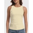 thumbnail image 1 of Women's Ribbed Sleeveless Crew Neck Summer Top Casual Basic Strap Tank Top, 1 of 4