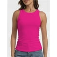 thumbnail image 1 of Women's Ribbed Sleeveless Crew Neck Summer Top Casual Basic Strap Tank Top, 1 of 4