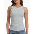 thumbnail image 1 of Women's Ribbed Tank Top - Sleeveless Crew Neck Summer Shirt, Casual Basic Strap Top, 1 of 4