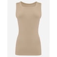 thumbnail image 1 of Women's Ribbed Sleeveless Crew Neck Summer Top Casual Basic Strap Tank Top, 1 of 5