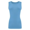 thumbnail image 1 of Women's Ribbed Sleeveless Crew Neck Summer Top Casual Basic Strap Tank Top, 1 of 5
