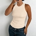 thumbnail image 1 of Women's Ribbed Sleeveless Tank Top, Racerback Thick Strap Casual Camisole, Solid Color Basic Cami for Women, Summer Layering Tops, Everyday Basic Casual Tops for Women Beige L, 1 of 6