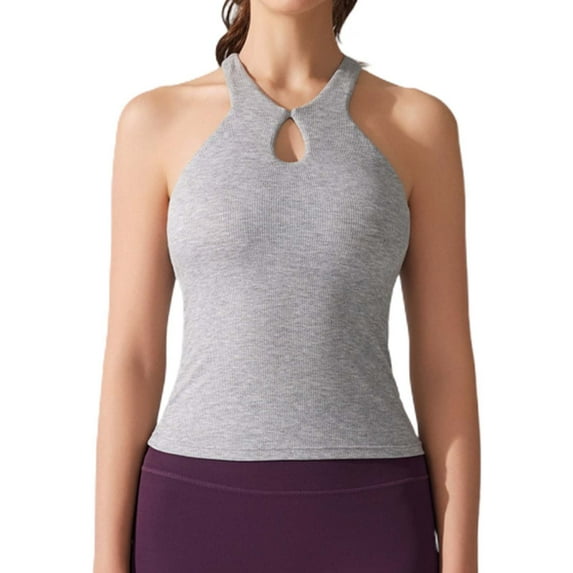 Women's Ribbed Sports Bra Removable Pads, Crossback, Moisture wicking, for Yoga & Gym, Sizes S XL