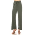 thumbnail image 1 of Women's Ribbed Straight Leg Drawstring Lounge Pants Soft Casual Relaxed Fit, 1 of 7