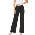 thumbnail image 1 of Women's Ribbed Straight Leg Drawstring Lounge Pants Soft Casual Relaxed Fit, 1 of 7