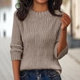 thumbnail image 1 of Women's Ribbed Stripe Knit Sweater, Crew Neck Short Sleeve Pullover Top with Textured Pattern, ​​2025 Spring and Summer​​ Fashion Casual Blouse, Soft Comfortable Base Layer for Daily Wear Khaki XXL, 1 of 4