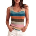 thumbnail image 1 of Women's Ribbed Tank Top Summer Sleeveless Fitted Wide Neck Basic Casual Shirt, 1 of 4