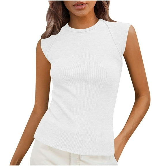 Women's Ribbed Tank Tops 2025 Summer Cap Sleeve Slim Fitted Knit Basic Casual Tee Shirts Trendy Fashion Clothes