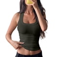 thumbnail image 1 of Women's Ribbed Tank Tops Knit Scoop Neck Sleeveless Fitted Casual Tops Summer Slim Basic Tee Shirts, S, 1 of 5
