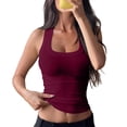 thumbnail image 1 of Women's Ribbed Tank Tops Knit Scoop Neck Sleeveless Fitted Casual Tops Summer Slim Basic Tee Shirts, XL, 1 of 5