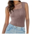 thumbnail image 1 of Women's Ribbed Tank Tops Knit Square Neck Sleeveless Shirts Summer Casual Basic Tanks, 1 of 5