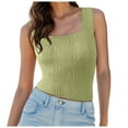 thumbnail image 1 of Women's Ribbed Tank Tops Knit Square Neck Sleeveless Shirts Summer Casual Basic Tanks, 1 of 5