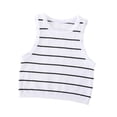 thumbnail image 1 of Women's Ribbed Tank Tops Striped Crew Neck Cropped Top Soft Stretch Going Out Summer Camisole Black S, 1 of 9