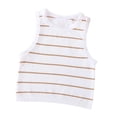 thumbnail image 1 of Women's Ribbed Tank Tops Striped Crew Neck Cropped Top Soft Stretch Going Out Summer Camisole Yellow M, 1 of 8